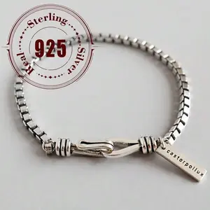 925 Sterling Silver Vintage Box Chain Cross Bracelet - Perfect For Everyday And Party Wear, Lightweight 3.8g