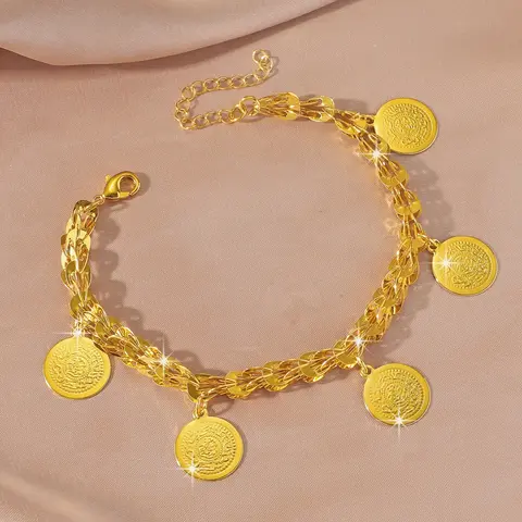 High Quality Phoenix Tail Ancient Coin Bracelet, 24K Gold Plated, Perfect Valentine's Day Gift for Women, Exquisite Jewelry Bracelets Jewelry