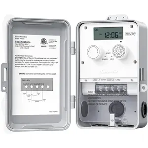 Pool Pump Timer, Outdoor Digital Timer Box, 3HP 40A 240VAC, 7-Day 12 ON/Off Programmable Timer Switch for Pool Pump, Water Heater, Pool Filter, Landscape Lights, ETL Listed