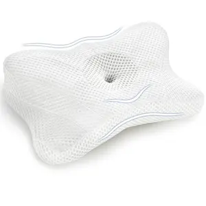 Textiles & Soft Furnishings Bedding Ergonomic Contour Neck Pillows with Breathable Pillowcase, Memory Foam Pillows