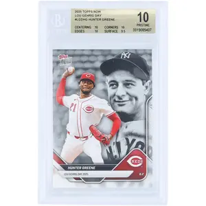Hunter Greene Cincinnati Reds 2025 Topps Now Lou Gehrig Day #LGD-HG BGS Authenticated 10 Card - 10,10,10,9.5 Subgrades