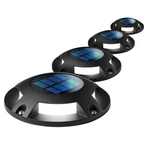 Home Zone Security ELJ6538V 4 Pack Solar Deck Lights, 20 Lumens, Waterproof, Auto On Sensor, Fence Step Pathway