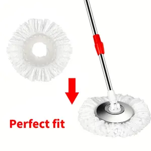 4/6/8 Pcs Spin Mop Replacement Heads, 360° Microfiber Mop Refills, Universal Fit Standard Size, Round Shape for Easy Deep Cleaning, Compatible with Most Spin Mop Systems