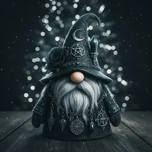 Occult Gothic Gnome Figurine 4.92", Dark Magic Resin Decor, Baphomet Statue Aesthetic, Creepy Halloween Gnomes, Pagan Altar Witch Decor