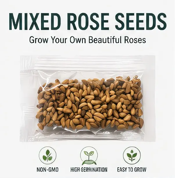 200Pcs Mixed Color Rose Seeds - Non-GMO Heirloom Flowers for Planting | Easy to Grow Indoor/Outdoor Garden Gifts for Women