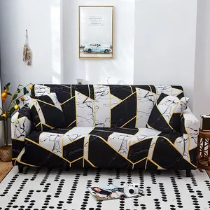 Elastic Sofa Cover with Free Pillowcase Stretchable Durable Nylon Polyester Blend Color Block Design for Living Room Bedroom Office Furniture Protector Sofa Couch Covers