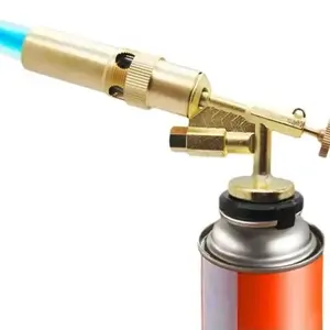 Adjustable Flame Handheld Butane Torch Head, Copper Alloy Material, Ideal for Culinary & Cooking Tasks, Durable Design