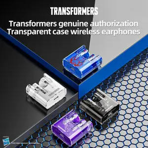 TRANSFORMERS TF-T08 Wireless Earphones Bluetooth 5.3 Headphones LED Power Display Mini Crystal in-Ear Earbuds with Wireless Charging Case Touch Control Built-in Mic Headphone for Sports Waterproof Earphone
