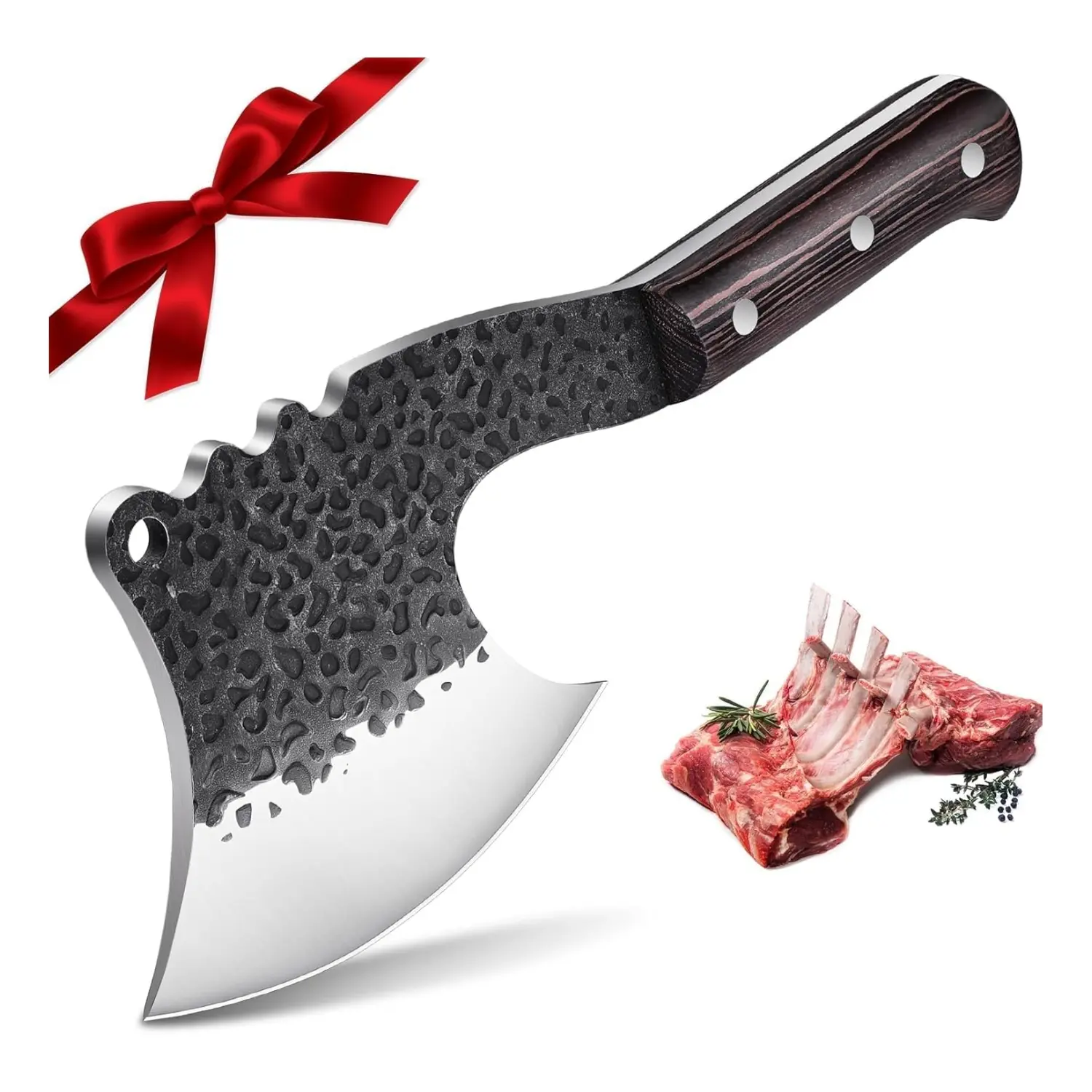 Summervibes Dream Reach Handmade Meat Cleaver Knife, Hand Forged Full Tang Design for Kitchen and Outdoor Use. Ideal Gift for Christmas, Father's Day and Men.