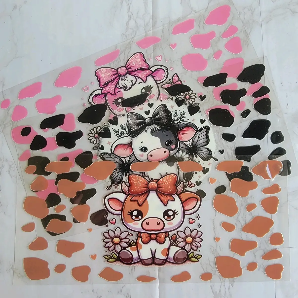 Cow with Bow UVDTF Libby Wrap Transfers