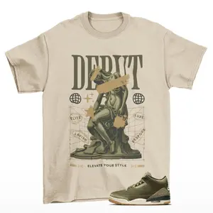 Debut Jd 3 Family Affair Medium Olive Matching Sneaker Tee Shirt Tan