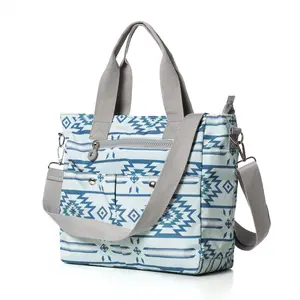 Nu Trendz Women's Aztec Graphic Small Top-Handle Satchel - Southwest-Style, Roomy, Multiple Pockets, Zipper Closure, Adjustable Shoulder Strap, Lightweight Polyester, Ideal for Evening Use