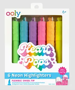 Ooly Heart Pops 6 Neon Highlighters