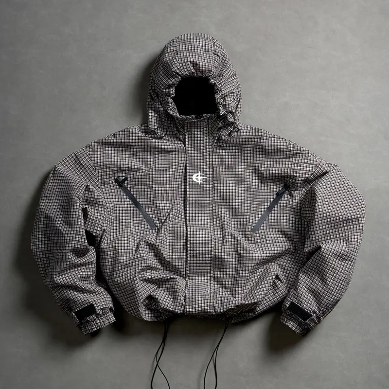 Men's Casual Plaid Raincoat Jackets, Trendy Outerwear, Casual Fashion Outerwear, Menswear Long Sleeve Outdoor Waterproof Lightweight Design, Perfect for Daily Wear and Travel Essentials, Stylish and Practical