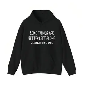 Premium Heavyweight Long Sleeve Sweatshirt with Witty Introverted Humor Print