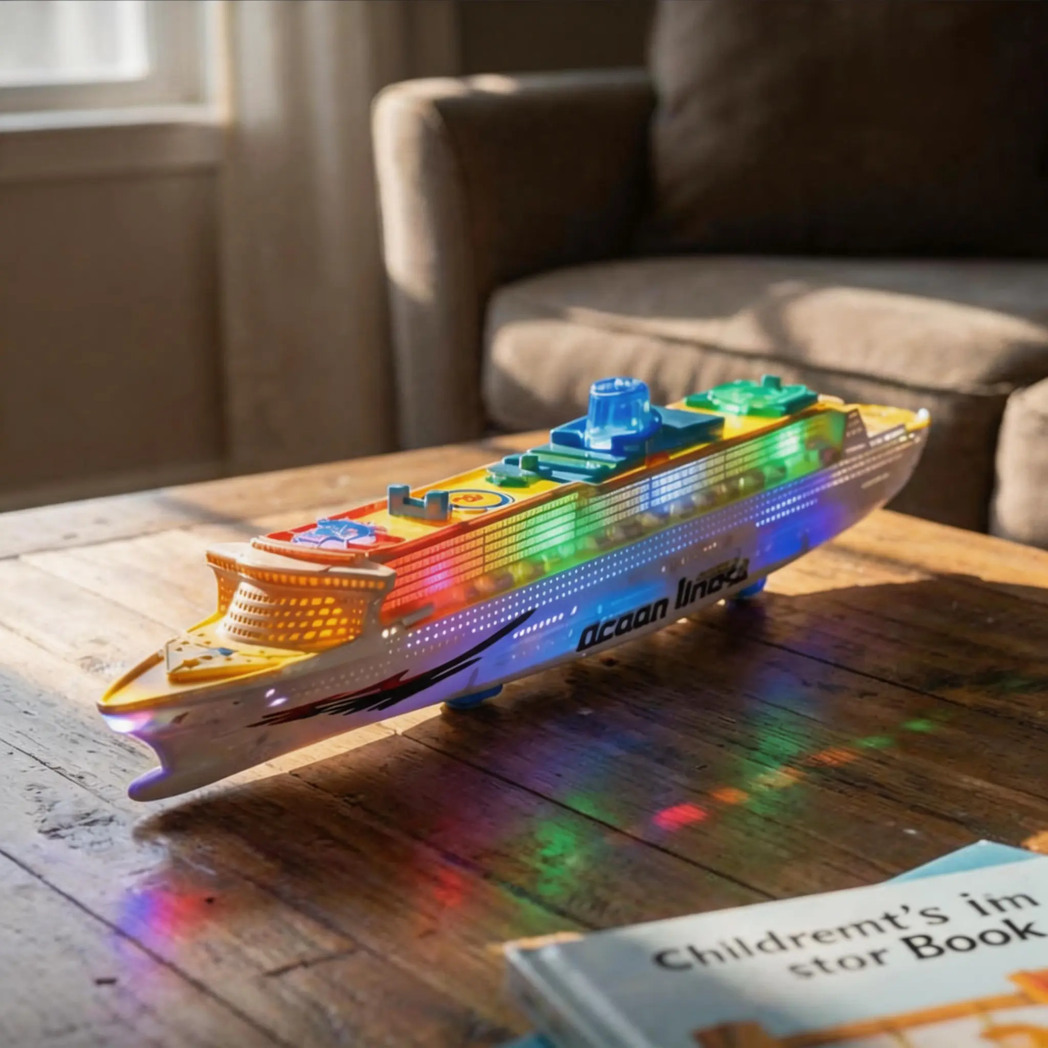 Dreamy Light Cruise Toy Car, Universal Wheels & Auto Obstacle Avoidance, Guide Kids to Explore the Ocean