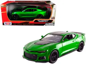 2017 Chevrolet Camaro ZL1 Metallic Green 1/24 Diecast Car Model by Motormax