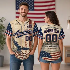America 1776-2026 Baseball Jersey Shirt, Patriotic USA Celebration Uniform, National Pride Gift
