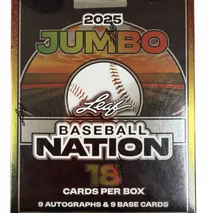 Leaf 2025 Jumbo Baseball Nation Hobby Box - 9 Autograph Cards & 9 Base Cards - Sports Collectible - 14 Cards Per Box