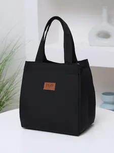 Unisex Minimalist Solid Color Lunch Bag, Casual Simple Zipper Insulated Lunch Bag, Versatile Lunch Bag for Work & School for Women & Men, Durable Lunch Bag