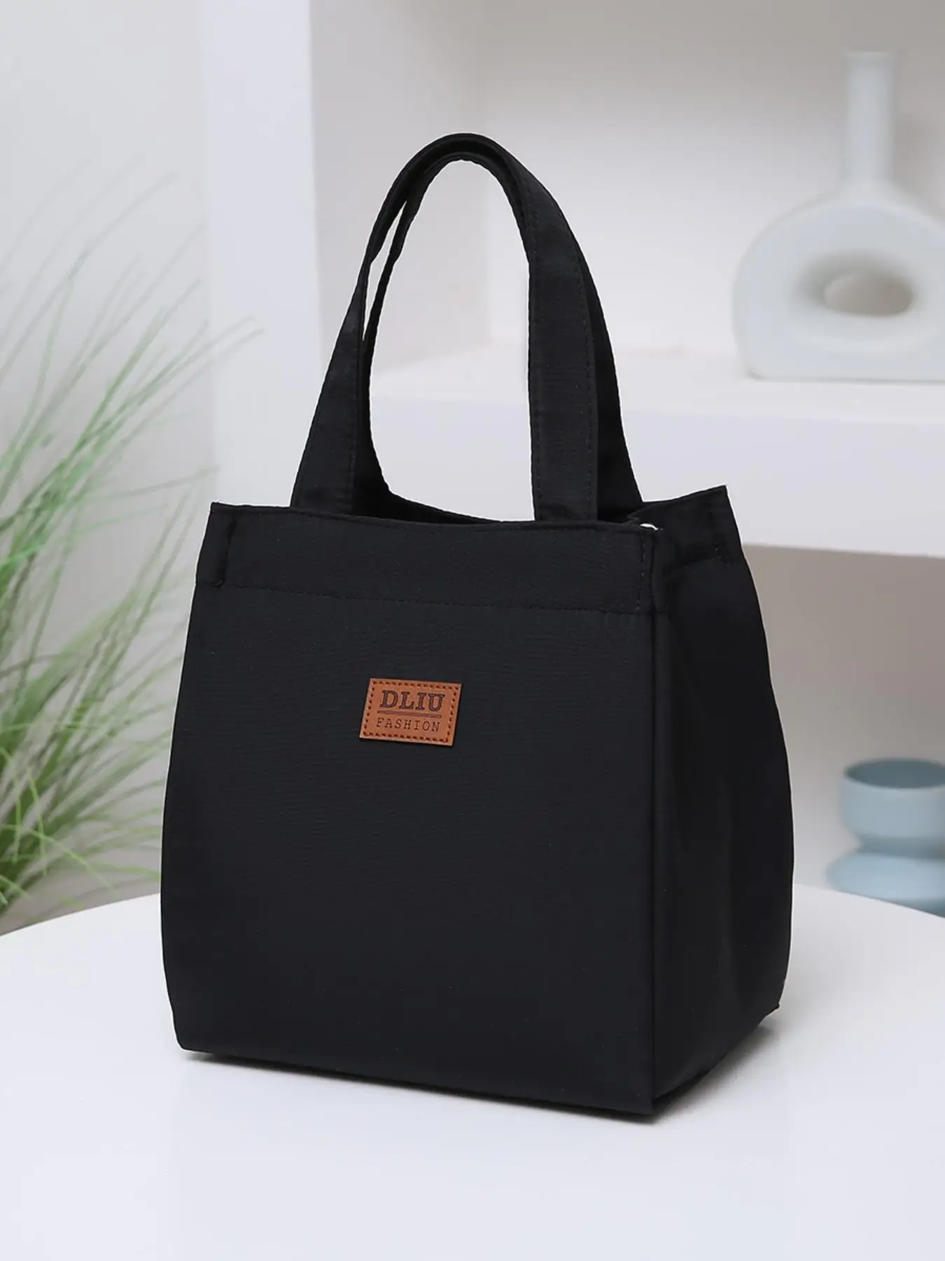 Unisex Minimalist Solid Color Lunch Bag, Casual Simple Zipper Insulated Lunch Bag, Versatile Lunch Bag for Work & School for Women & Men