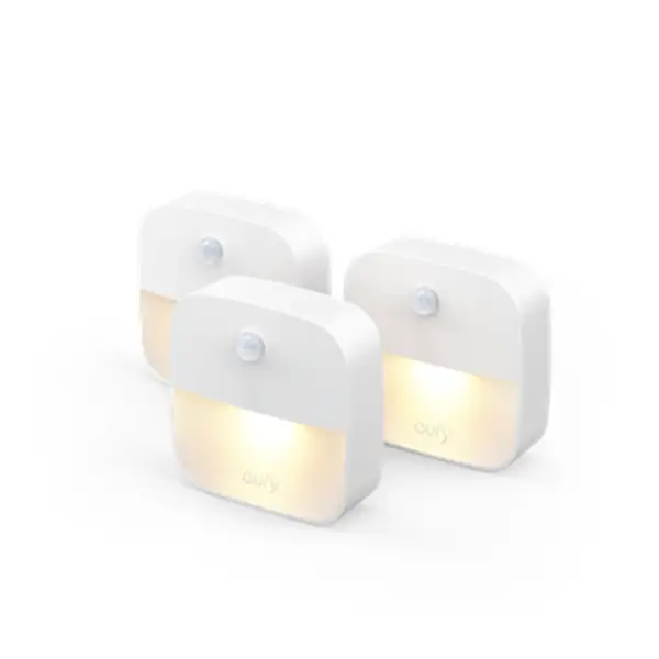 eufy by Anker, Lumi Stick-On Night Light, Warm White LED, Motion Sensor, Bedroom, Bathroom, Kitchen, Hallway, Stairs, Energy Efficient, Compact, 3-Pac