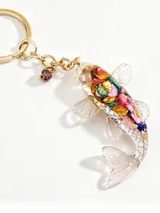 Bag Charm Crystal Koi Keychain Multiple Colors Available Creative Small Fish-Shaped Pendant With Multiple Patterns Retro-Ethnic Style : Fresh And Niche For Bags, Keys, And Earphone Cases Couple & Friendship Charms