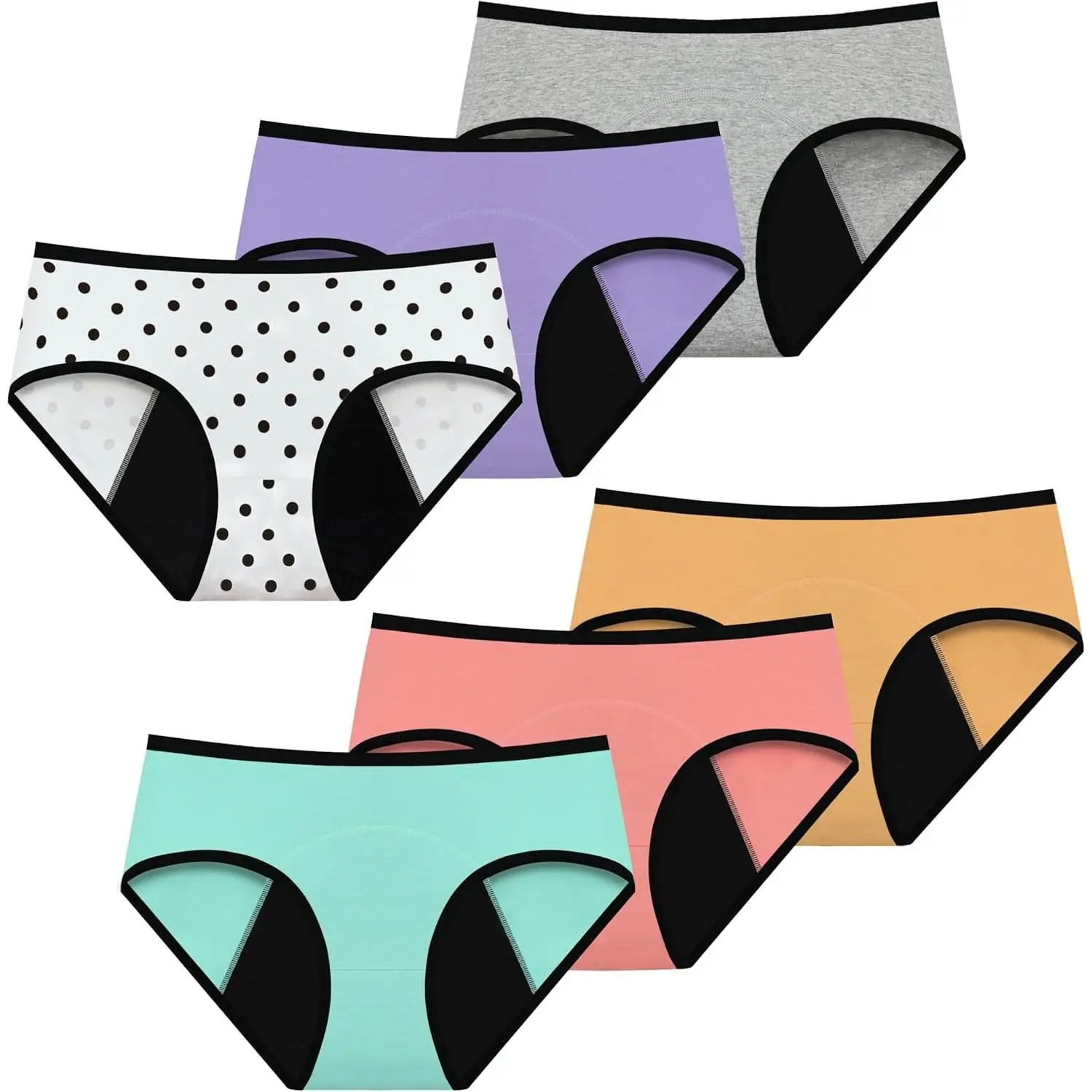 Girls Period Underwear Period Panties for Teens Menstrual Leakproof Protective Cotton Briefs