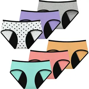 Girls Period Underwear Period Panties for Teens Menstrual Leakproof Protective Cotton Briefs