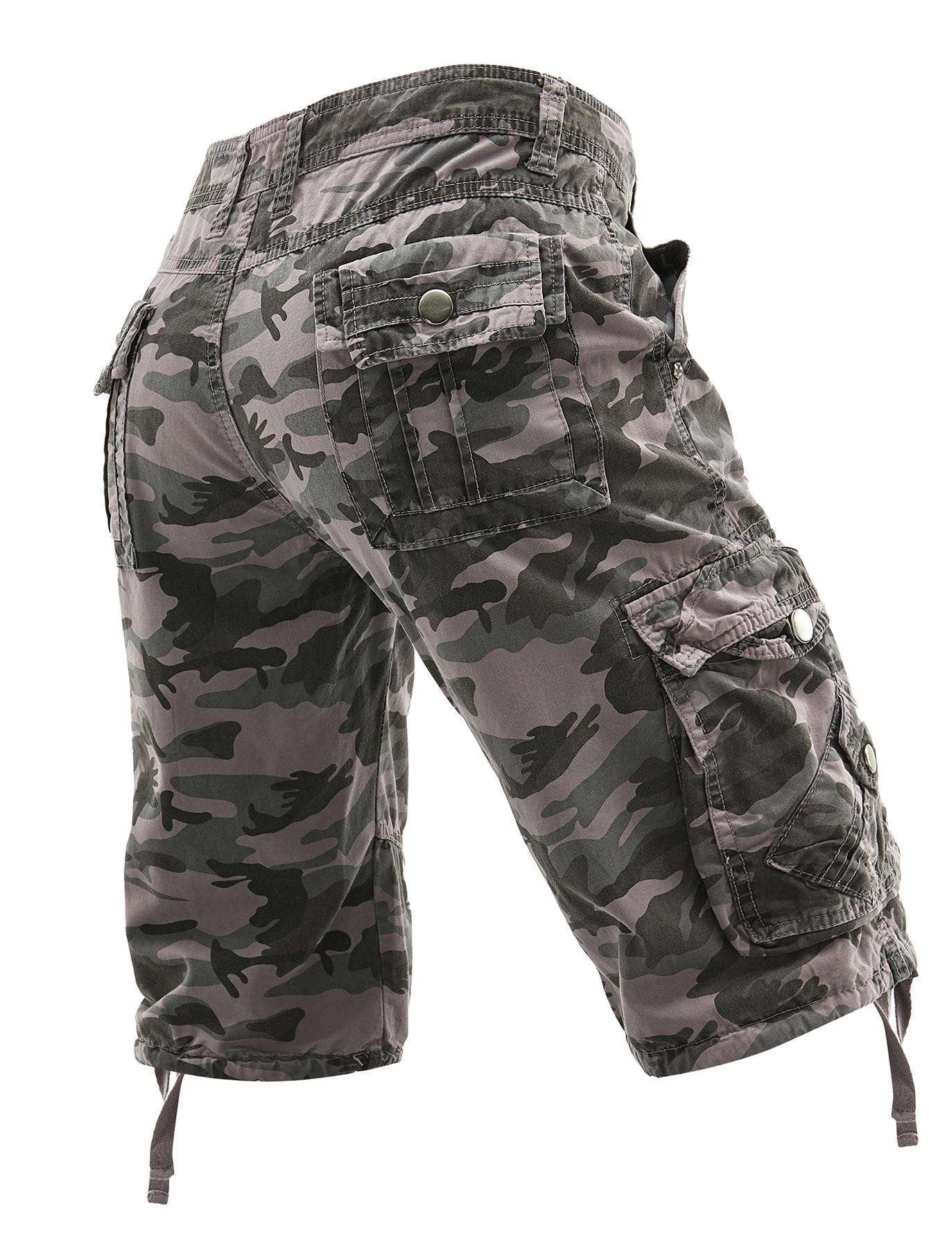 Men's Camo Cargo Shorts Washed Cotton Breathable Comfortable Multi-Pocket Regular Fit Casual for Urban Street Fashion,Outdoor Hiking Mountaineering Camping Expeditions City Walks and Wilderness Adventure Trip