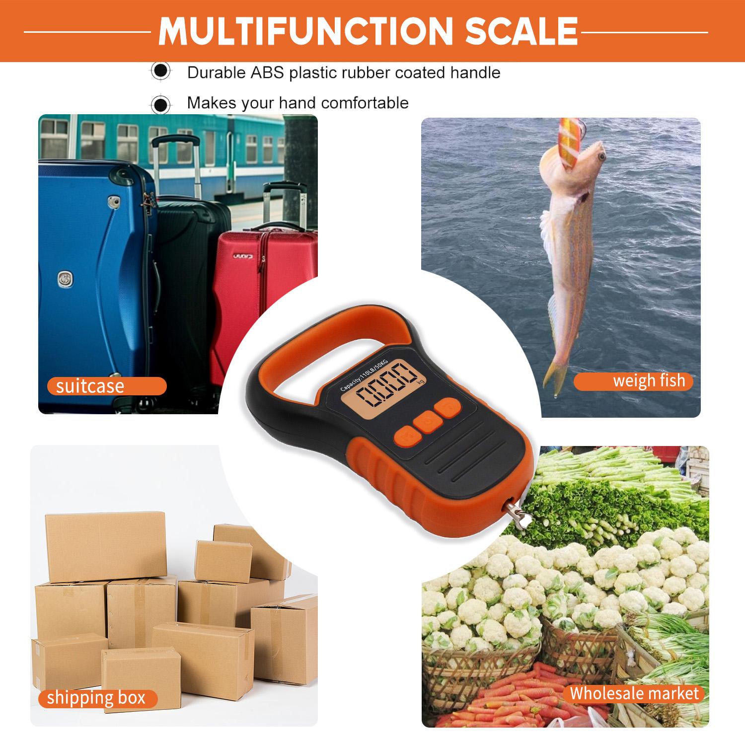 110lb/50kg Capacity Professional Fishing Scale, Fish Scale, Hanging Scale – With Fishing Lip Gripper, Waterproof, Backlit Night Light, LB/OZ/KG Unit Conversion, Memory Function & Measuring Tape | Portable Set Includes Lip Clamp, Battery 110lb/50kg Capacity Professional Fishing Scale, Fish Scale, Hanging Scale – With Fishing Lip Gripper, Waterproof, Backlit Night Light, LB/OZ/KG Unit Conversion, Memory Function & Measuring Tape | Portable Set Includes Lip Clamp, Battery