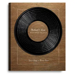 Personalized Music Lyrics Song Photo Canvas Prints vinyl record Names Date Song's Name on Prints Anniversary for Her,Wedding,Birthday,Engagement,Wall Decor ,Wall art Decor Print on Canvas