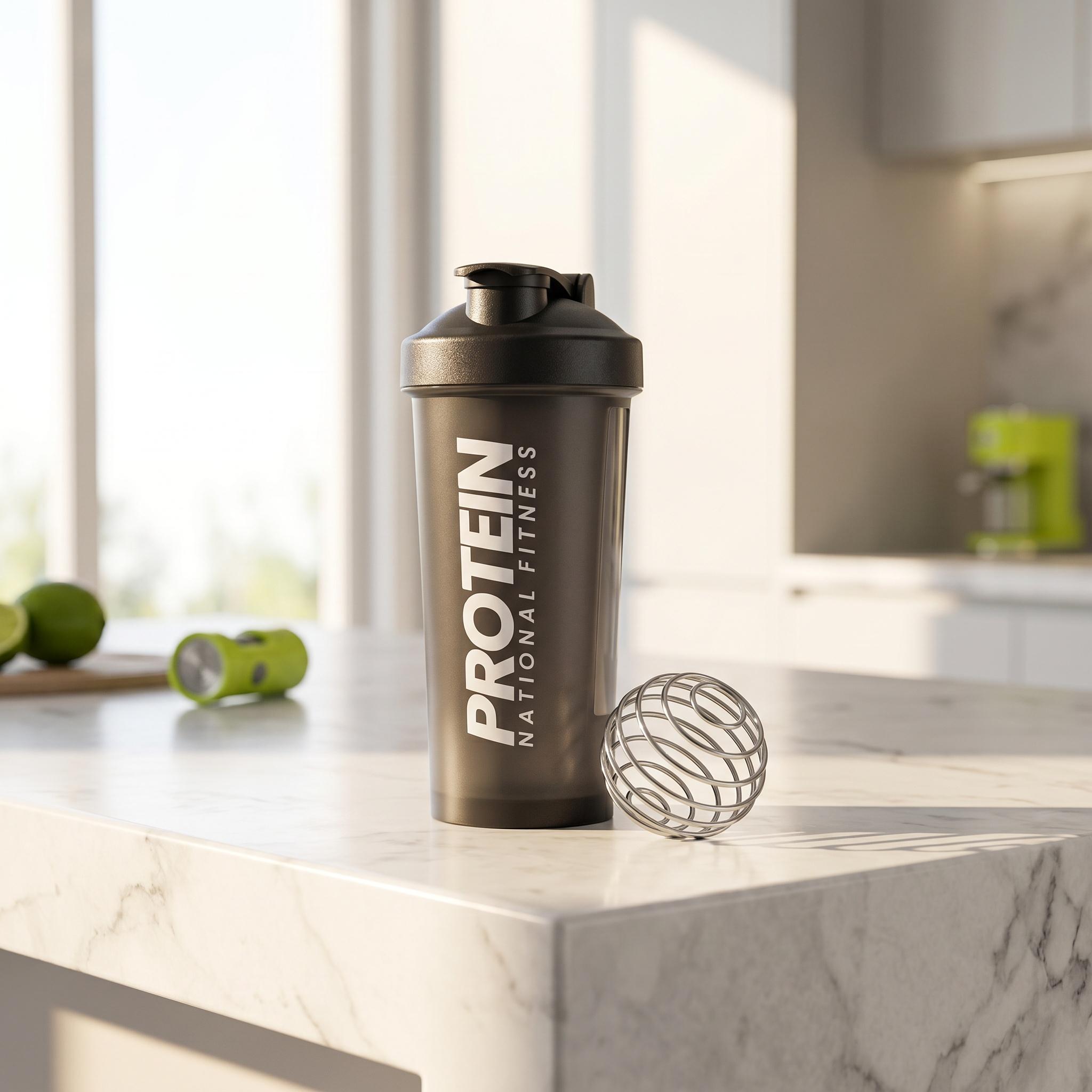 Protein Shaker Bottle 600ml with Mixing Ball BPA Free Leak Proof Sports Water Cup for Gym Fitness Workout Strength Training Muscle Building Nutrition Drink All-day Comfort Summer Essential Fitness Gear Free one sports headband