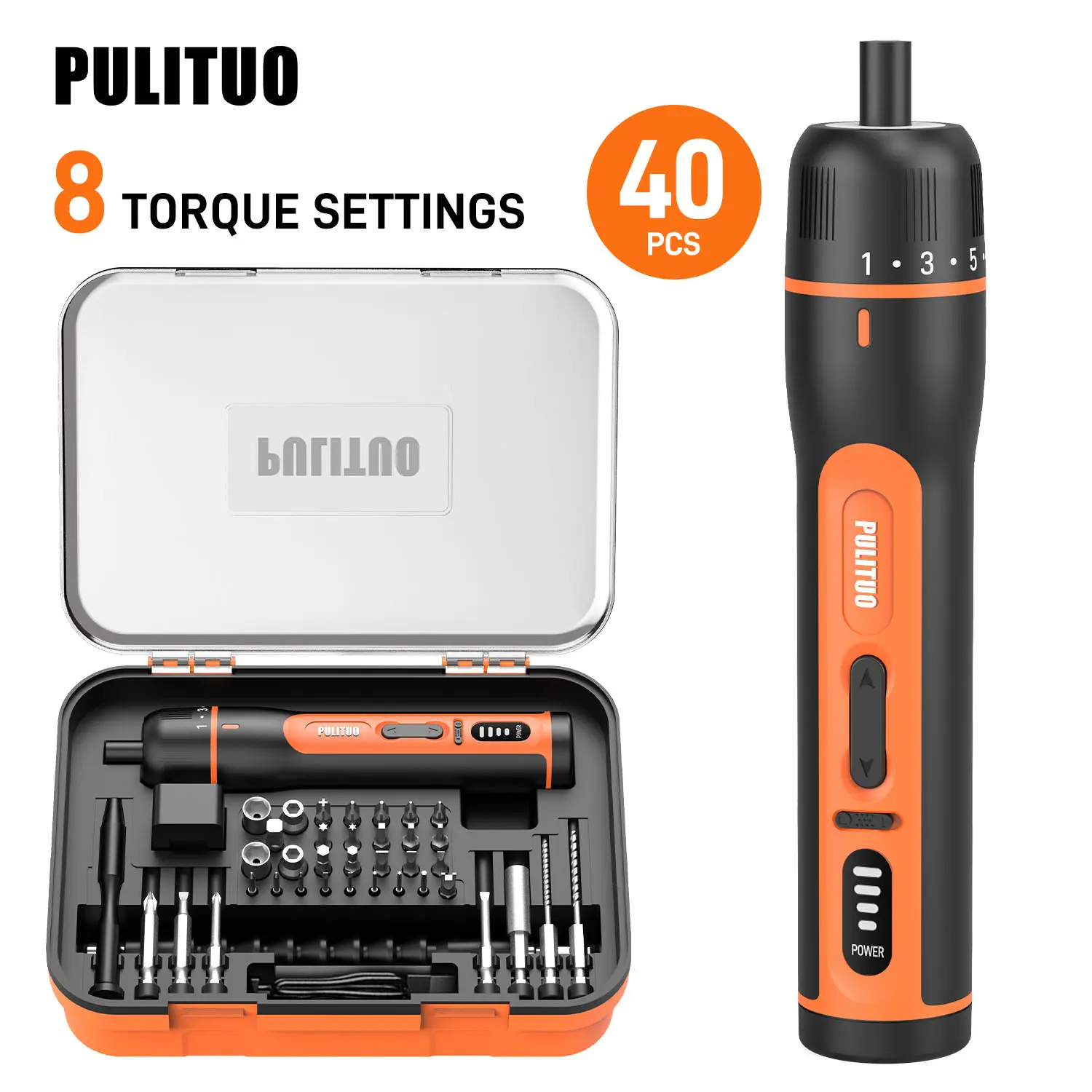 Electric Screwdriver, 40in1 Tool Set, 2000mAh Battery, Long Lasting Tools, Cordless Drill, Home Repair Tools, Furniture Assembly, Electronics Repair, DIY Handcrafts, Rechargeable Power Tools