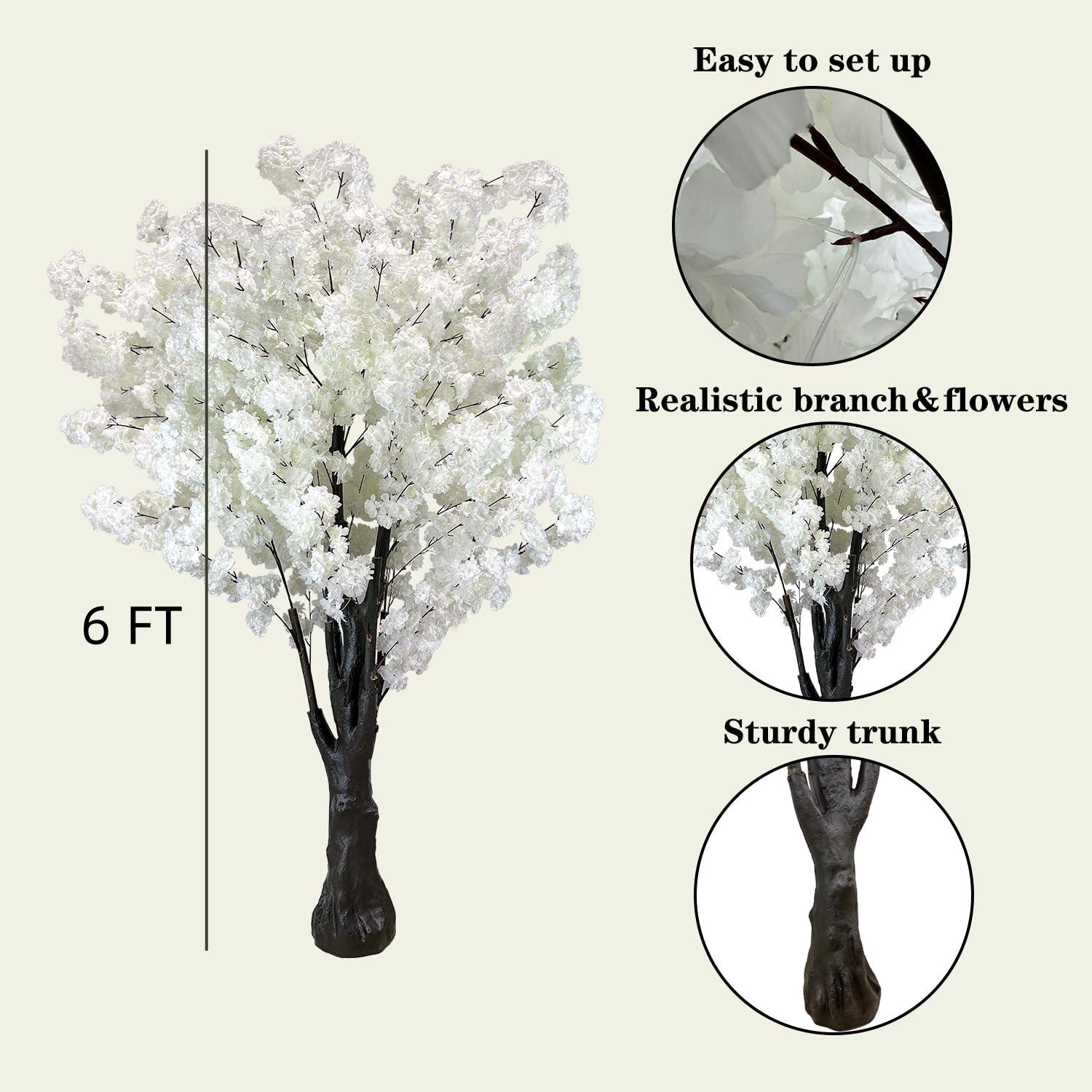 Artificial Cherry Blossom Tree 6.5FT, Silk Flowers Cherry Blossom Tree, Fake Blossom Plants Indoor Outdoor for Wedding Office Living Room Home Decor. Artificial Cherry Blossom Tree 6.5FT, Silk Flowers Cherry Blossom Tree, Fake Blossom Plants Indoor Outdoor for Wedding Office Living Room Home Decor.