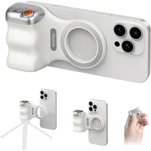 Phone Camera Grip, Smartphone  Holder Selfie Handle Snap with  Shutter Button Remote for  16 15 14 13 12 Pro Max Android Cellphone Vlog Video Photography(White)
