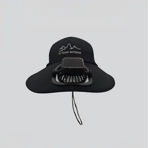 Solar Powered Cooling Fan Hat - USB Rechargeable, 3-Speed Adjustable, Breathable Wide Brim Visor Cap for Fishing, Hiking, Outdoor Activities