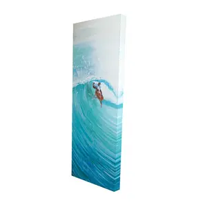 Begin Home Decor 2080-4816-SP48 16 x 48 in. Surfer in Wave Canvas - Blue Man Cave Hobbies Home Decor