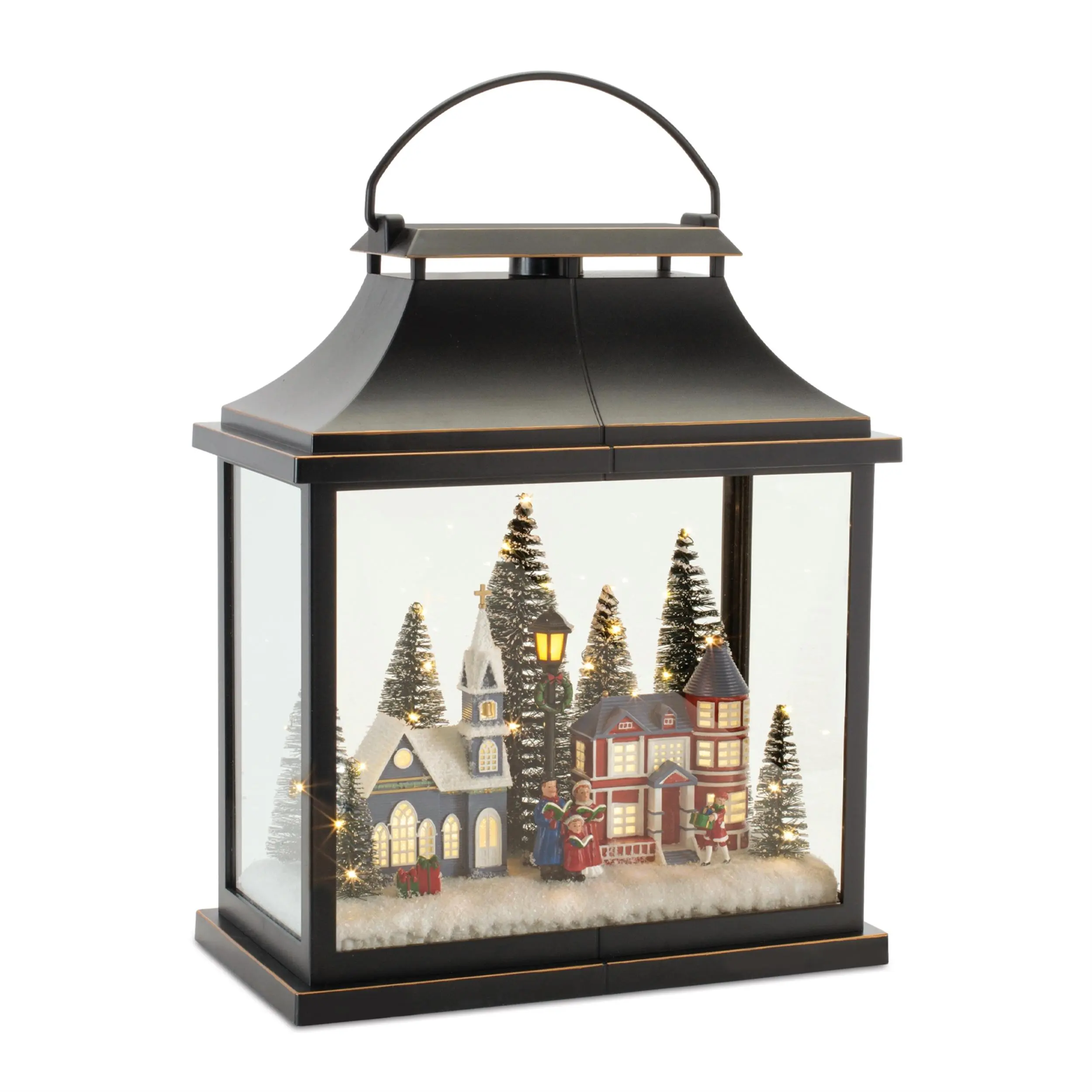 Lantern Light with Carol Scene, Village Display, Plastic Body - 16 in Modern Home Decor Festive Decoration for Home Supplies