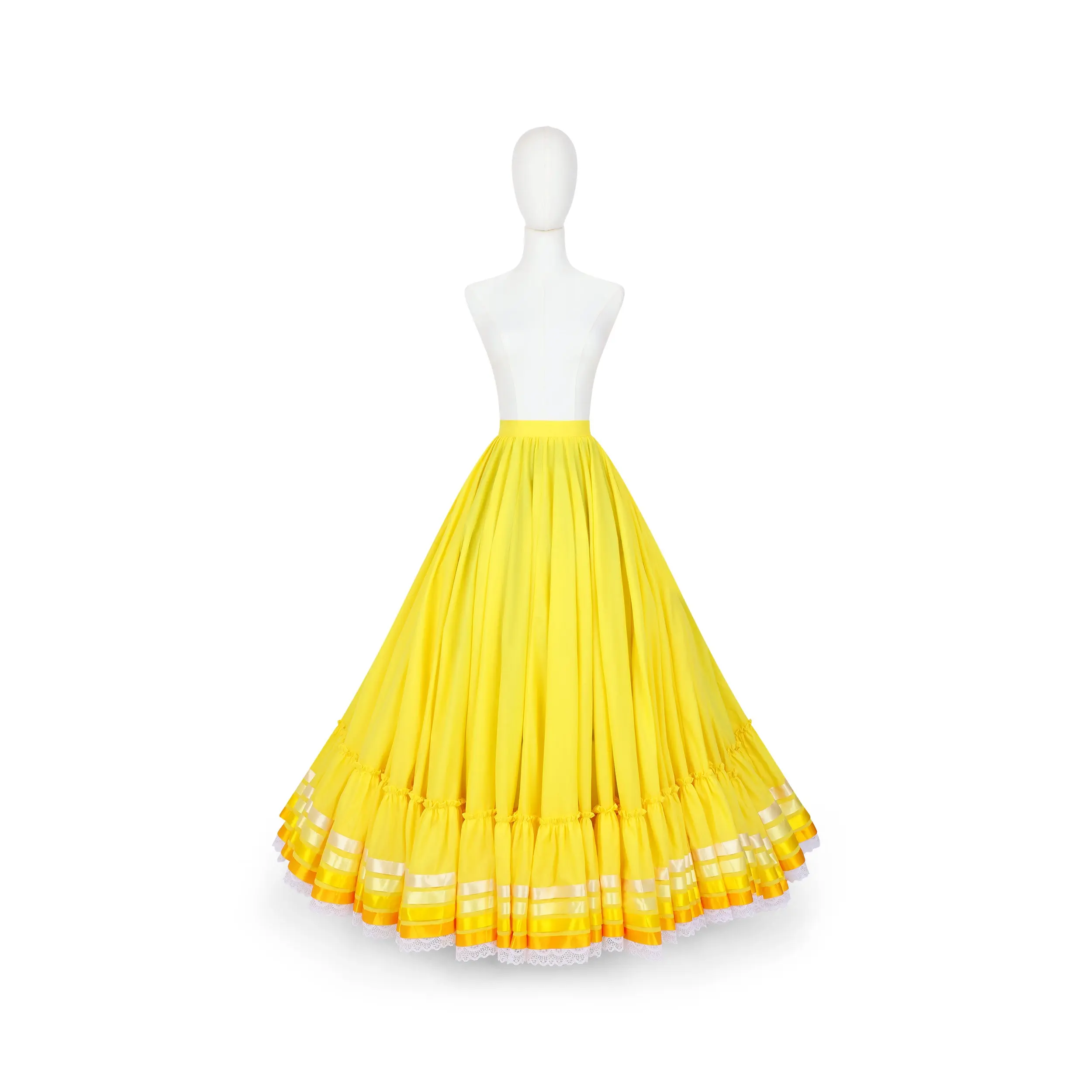 Hoja de Maiz Doble Vuelo Folklórico Practice Skirt – Yellow