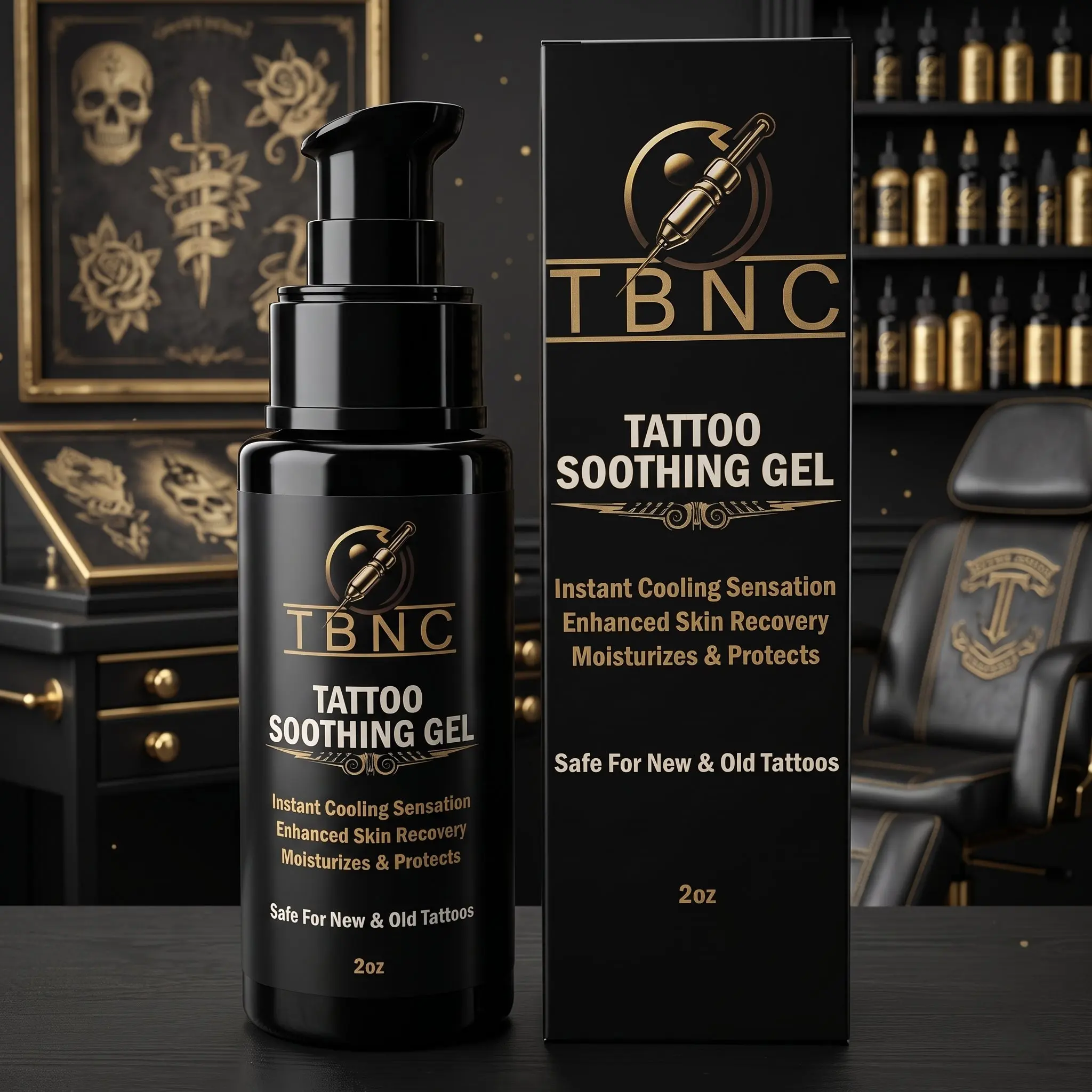 Tattoo Soothing Gel for Aftercare & Healing | Fast Relief Cooling After Care Lotion to Reduce Redness, Swelling & Itching | Vegan Hydrating Tattoo Numbing Cream alternative Gel for Vibrant Ink Protection & Fresh Microblading Care | TBNC