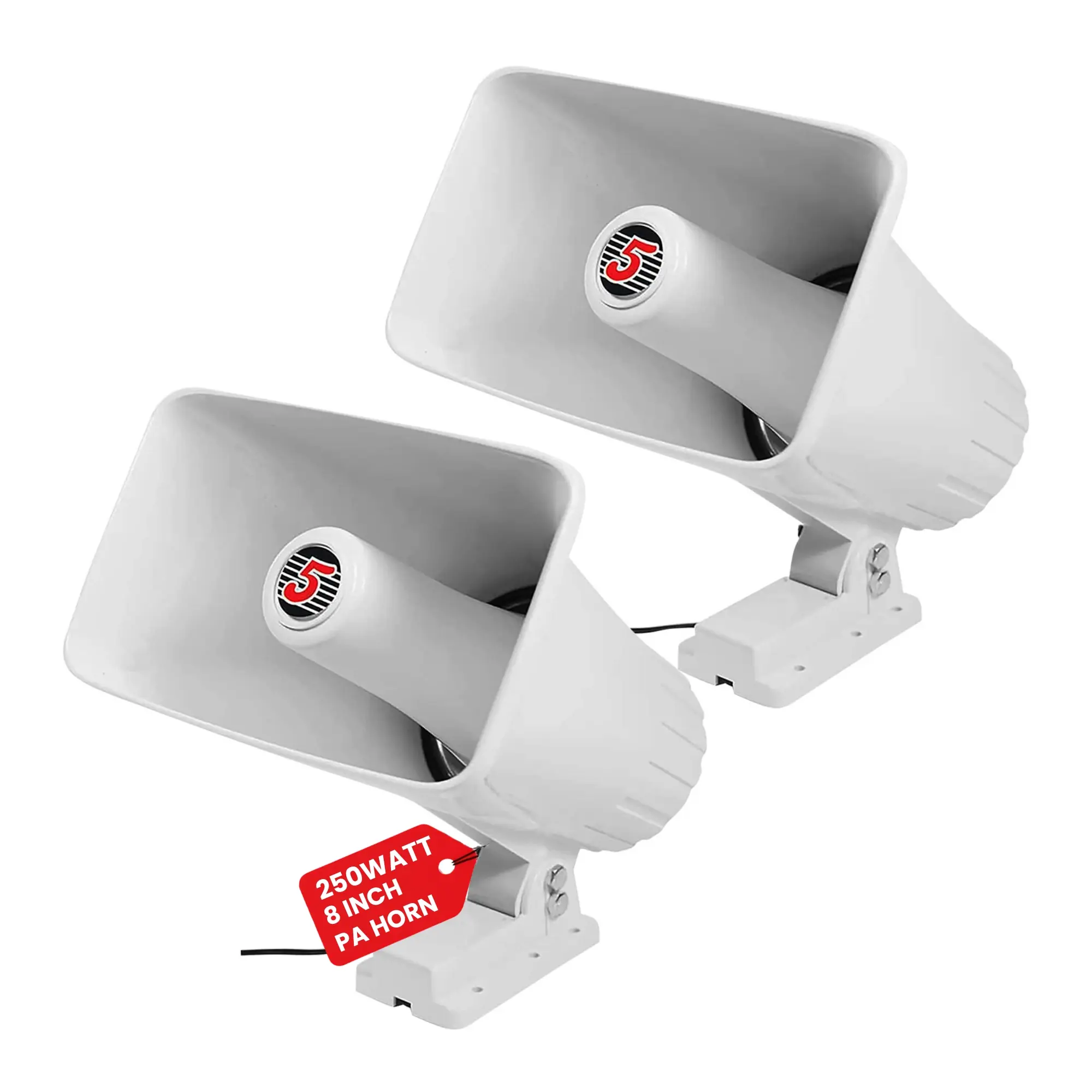 5 Core 8 Inch PA Horn 250W Loud Speaker Bull Horn Loud Audio 8Ohm All Weather Indoor Outdoor Use