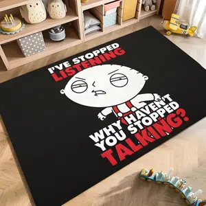 F-Family Guy Floor Mat Soft Flannel Doormat Non-Slip Absorbent Floor Rug for Kitchen Bathroom Doorway Entrance Living Room Home Decor Modern Stylish Mat Multiple Sizes Available
