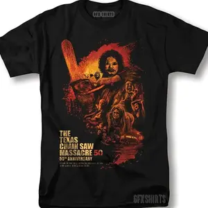 The Texas Chain Saw Massacre Vintage Horror Movie Graphic T-Shirt – Classic Retro Scary Film Design Tee – Unisex TShirt Sweatshirt Hoodie QJ4