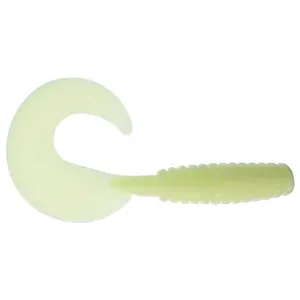 Sanhu 12" Big N Grubs Soft Baits 4 Pcs Glow Finish for Saltwater Fishing with Curl Tail Design Ideal for Halibut Lingcod & Deep Sea Bottom Fishing