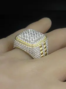 Luxury Zircon Decorated Ring, Fashion Accessories for Women & Men, Trendy All-match & Exquisite Jewelry for Birthday Gift, Elegant Everyday Ring, Sparkling Zircon Inlay