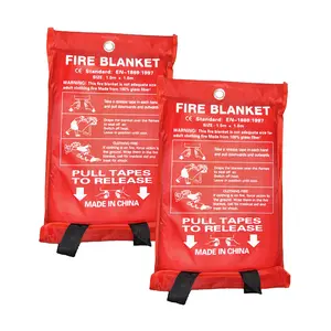 Emergency Fire Blankets-2Pack- for Home, Kitchen, Fiberglass Fireproof Blankets for Camping, Fireplace, School, Grill, Car, Warehouse, Heat Insulation Survival Tools Survival Equipment