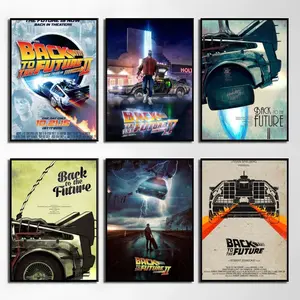 B-Back To The Future Poster Waterproof HD Wall Sticker | Self-Adhesive Decorative Art Poster | Fade-Resistant Scratch-Proof for Long-Term Use | Easy to Apply and Clean | for Home Office Bedroom Living Room Kitchen Decor | Gift Idea Artistic