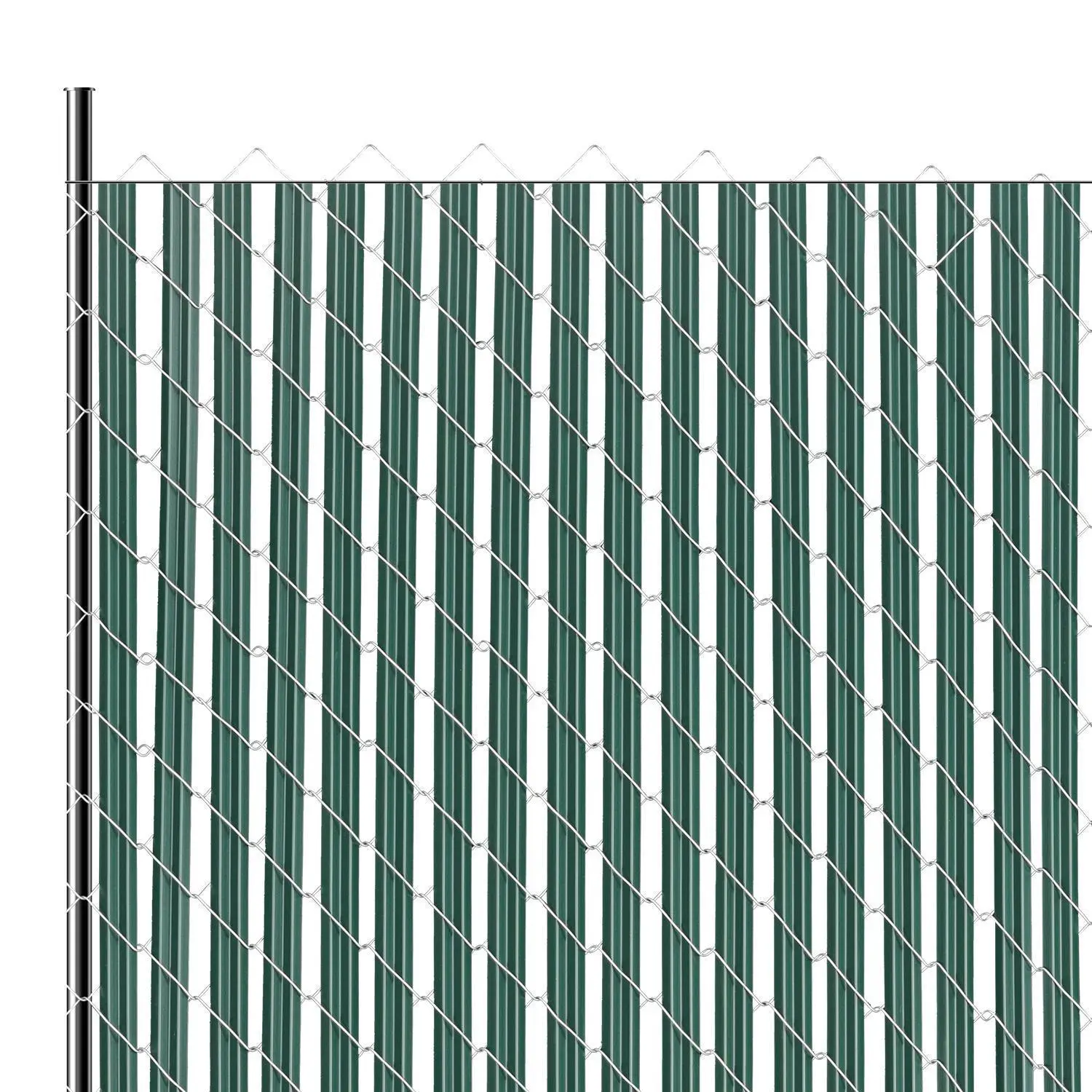 【SummerFinds】VEVOR HDPE Plastic Chain Link Privacy Slats, Single-Wall with 3 Pieces of 44" Bottom Locking Channels, 56.5" Length for 5' High Fences, 82 Slats, Green, Anti-Aging, Fence Coverage Enhancement