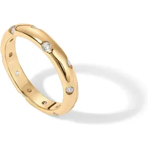 14K Gold Plated Cubic Zirconia Rings for Women |   Classic Stackable Ring Band for Women